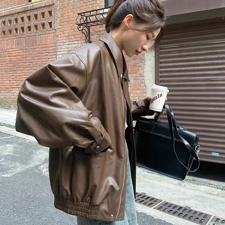 PU Imitation Leather Jacket