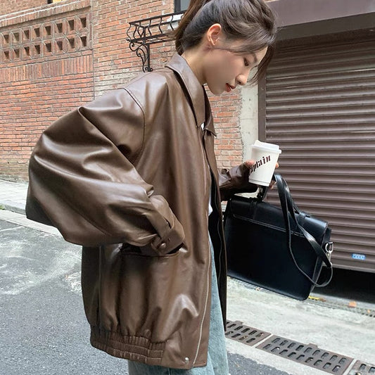 PU Imitation Leather Jacket
