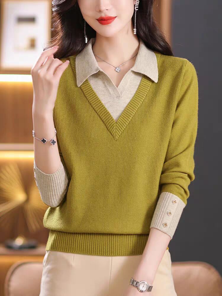Fake Two-Piece Women's Top