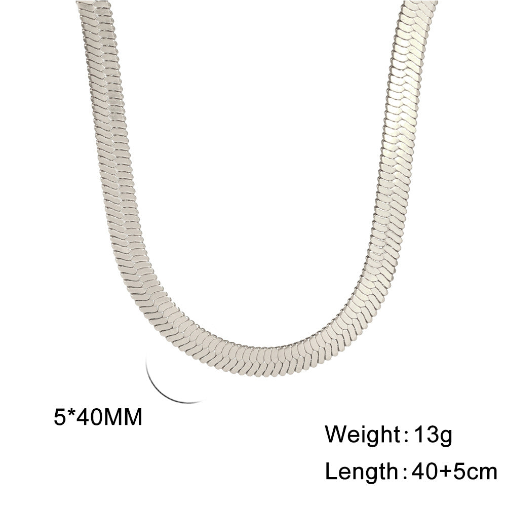 Stainless Steel Snake Bone Chain Necklace