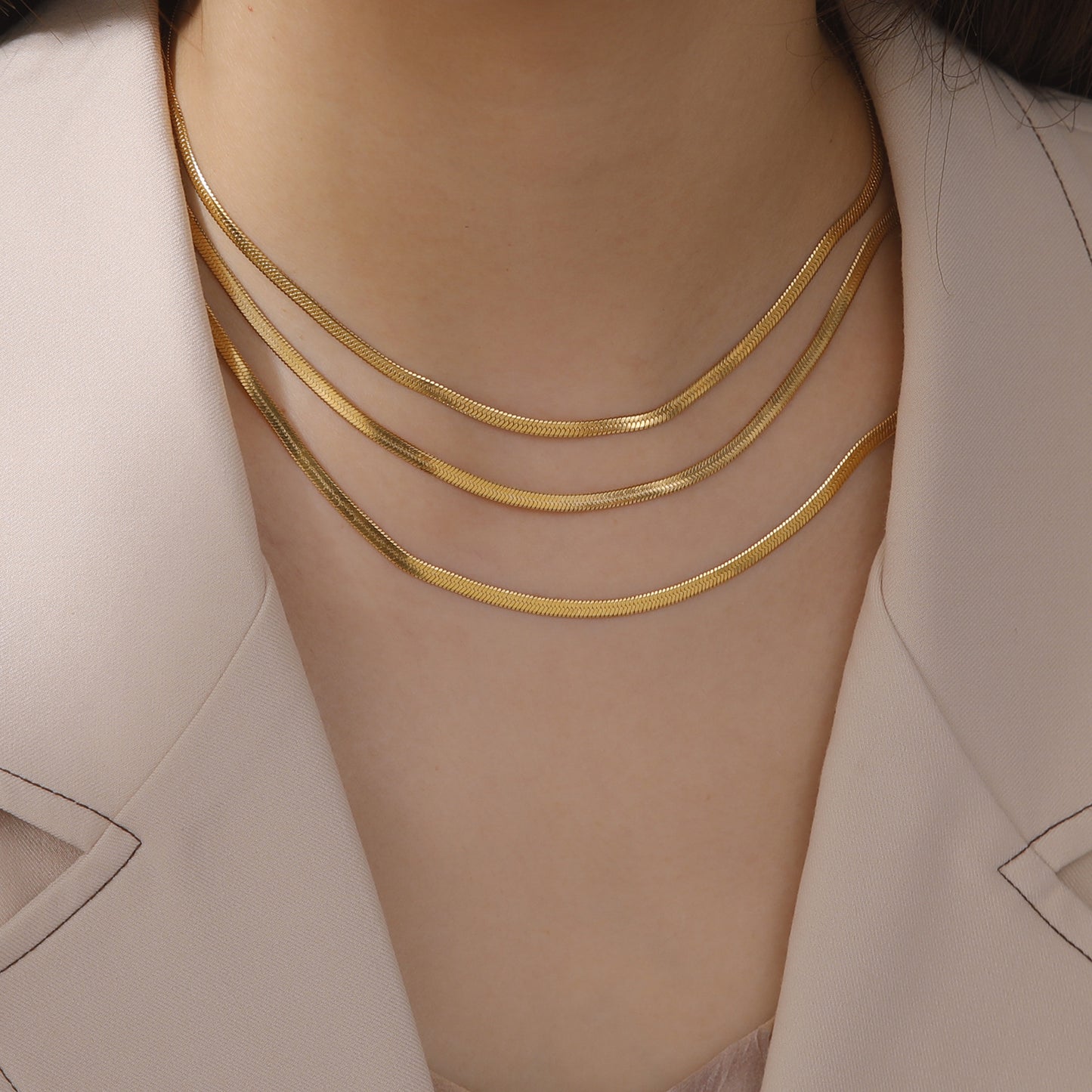 Stainless Steel Snake Bone Chain Necklace