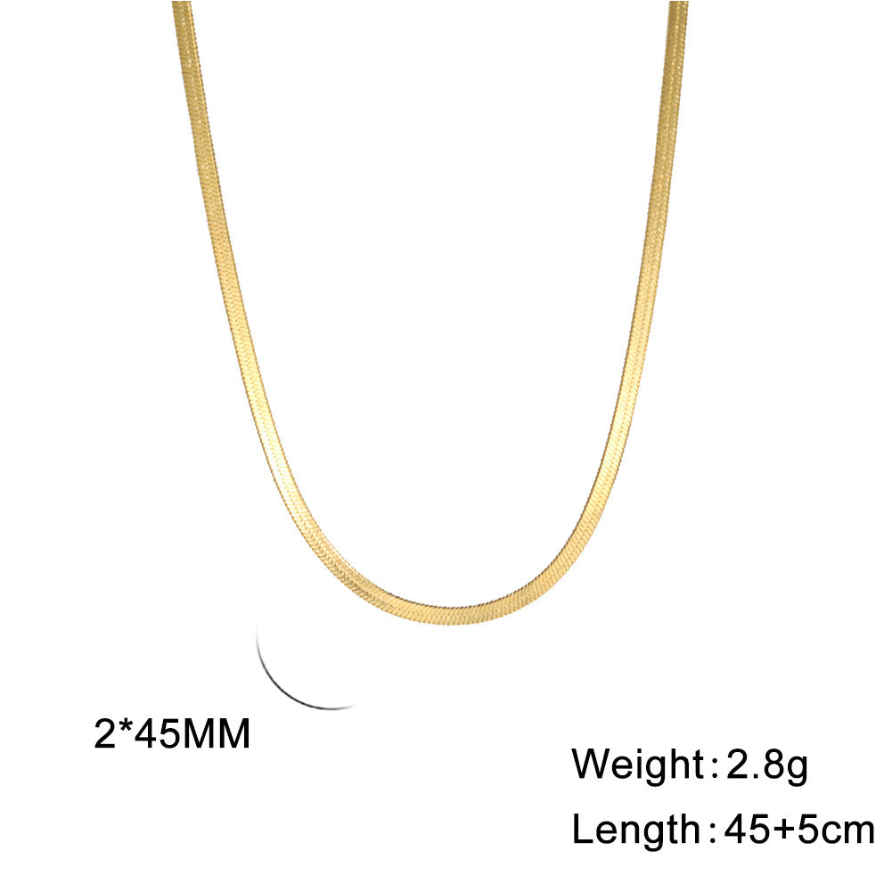 Stainless Steel Snake Bone Chain Necklace