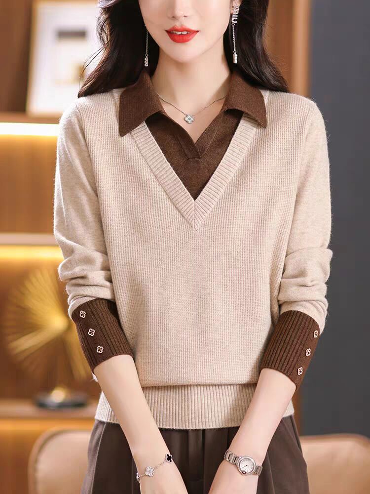 Fake Two-Piece Women's Top