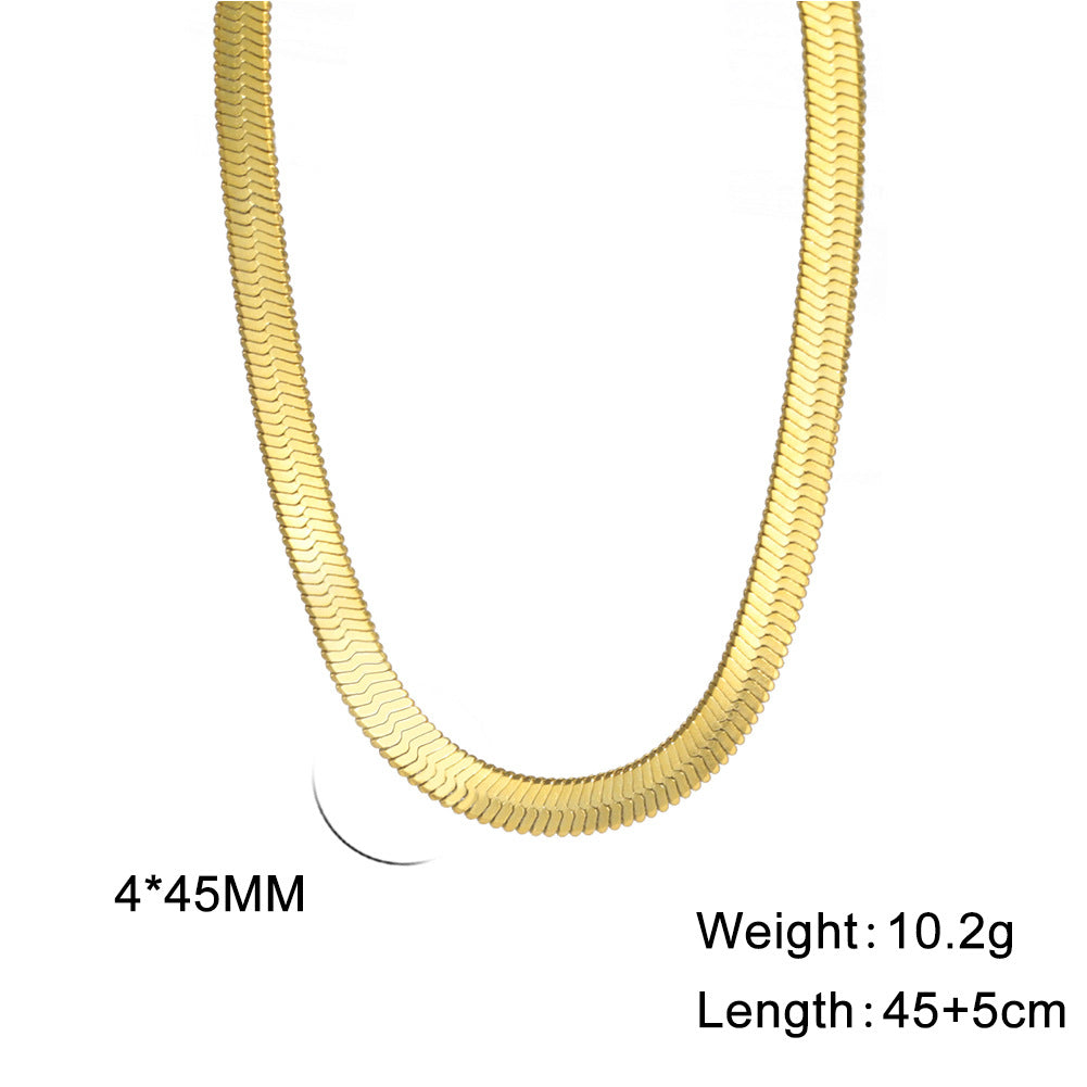 Stainless Steel Snake Bone Chain Necklace