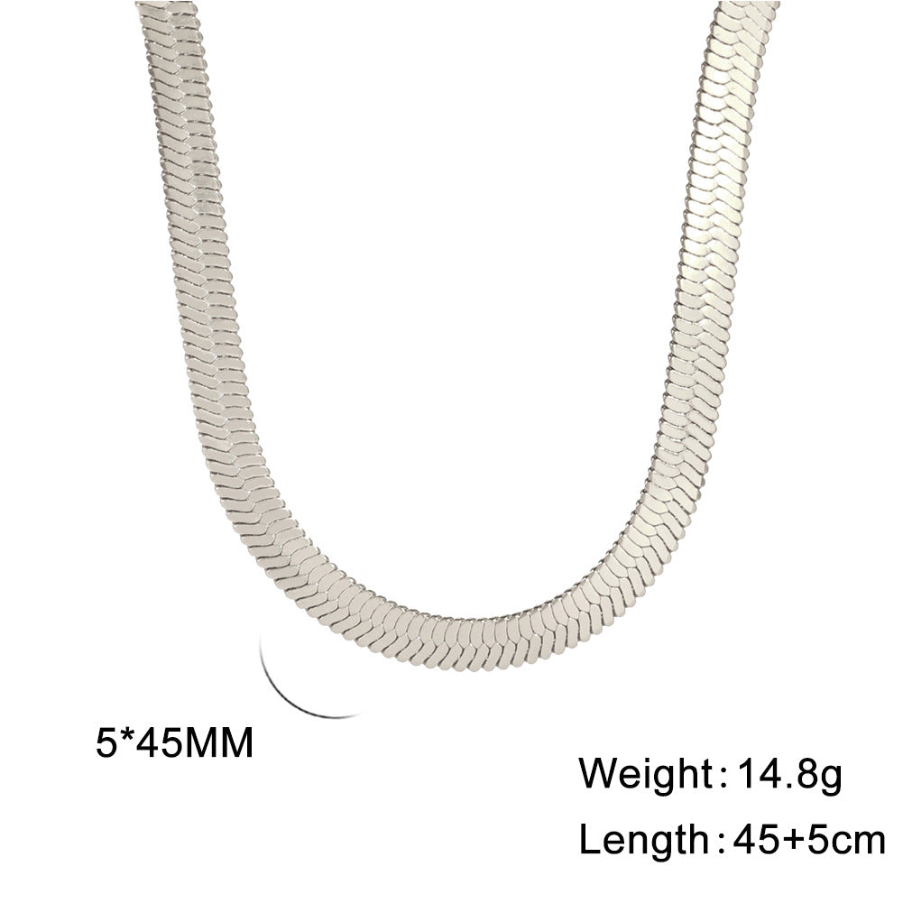 Stainless Steel Snake Bone Chain Necklace