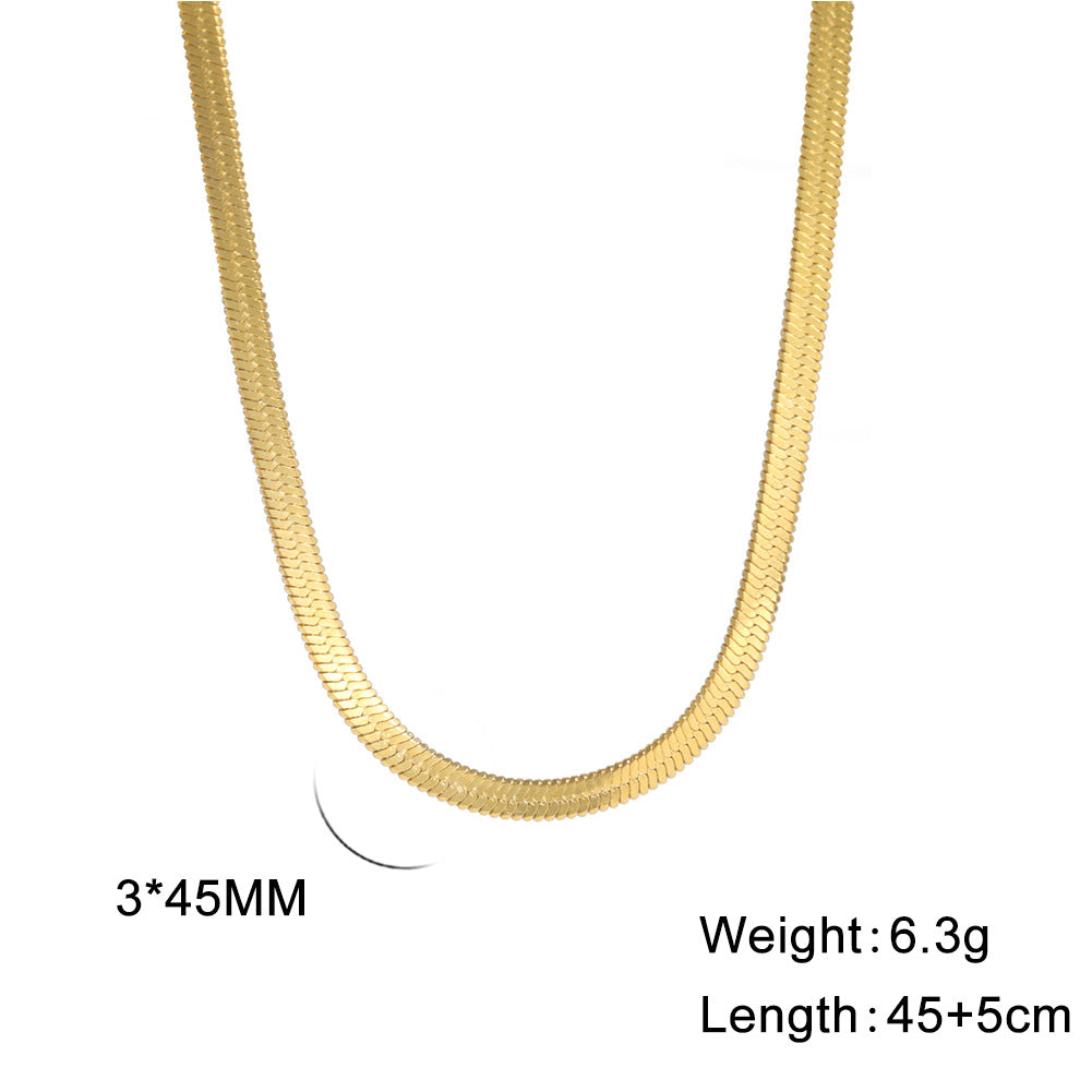 Stainless Steel Snake Bone Chain Necklace