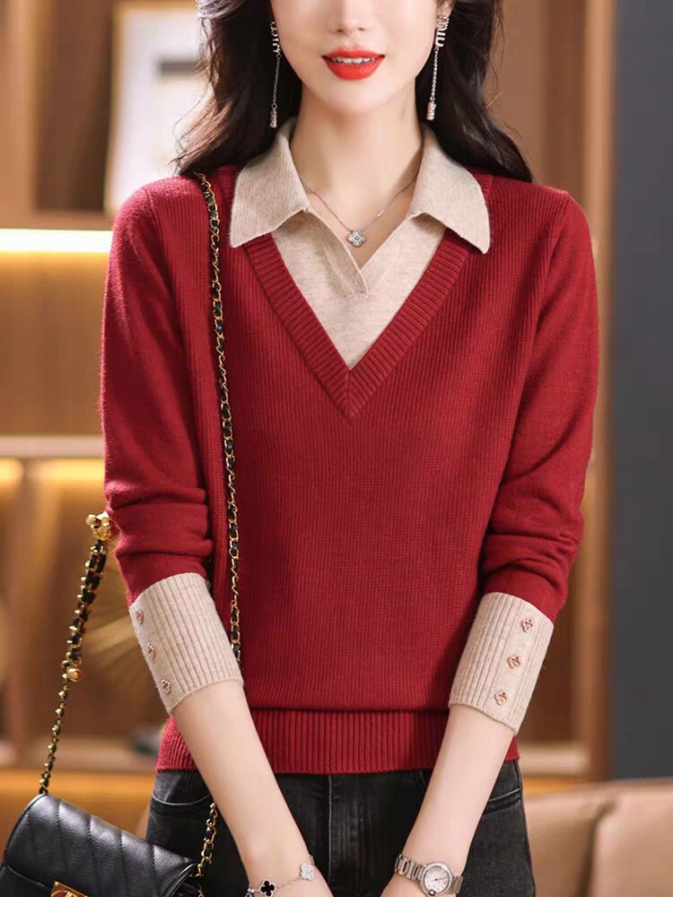 Fake Two-Piece Women's Top