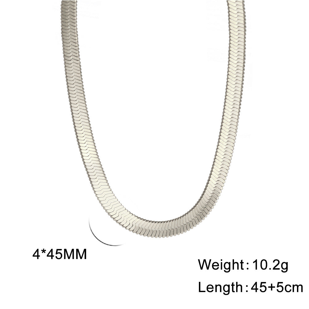 Stainless Steel Snake Bone Chain Necklace