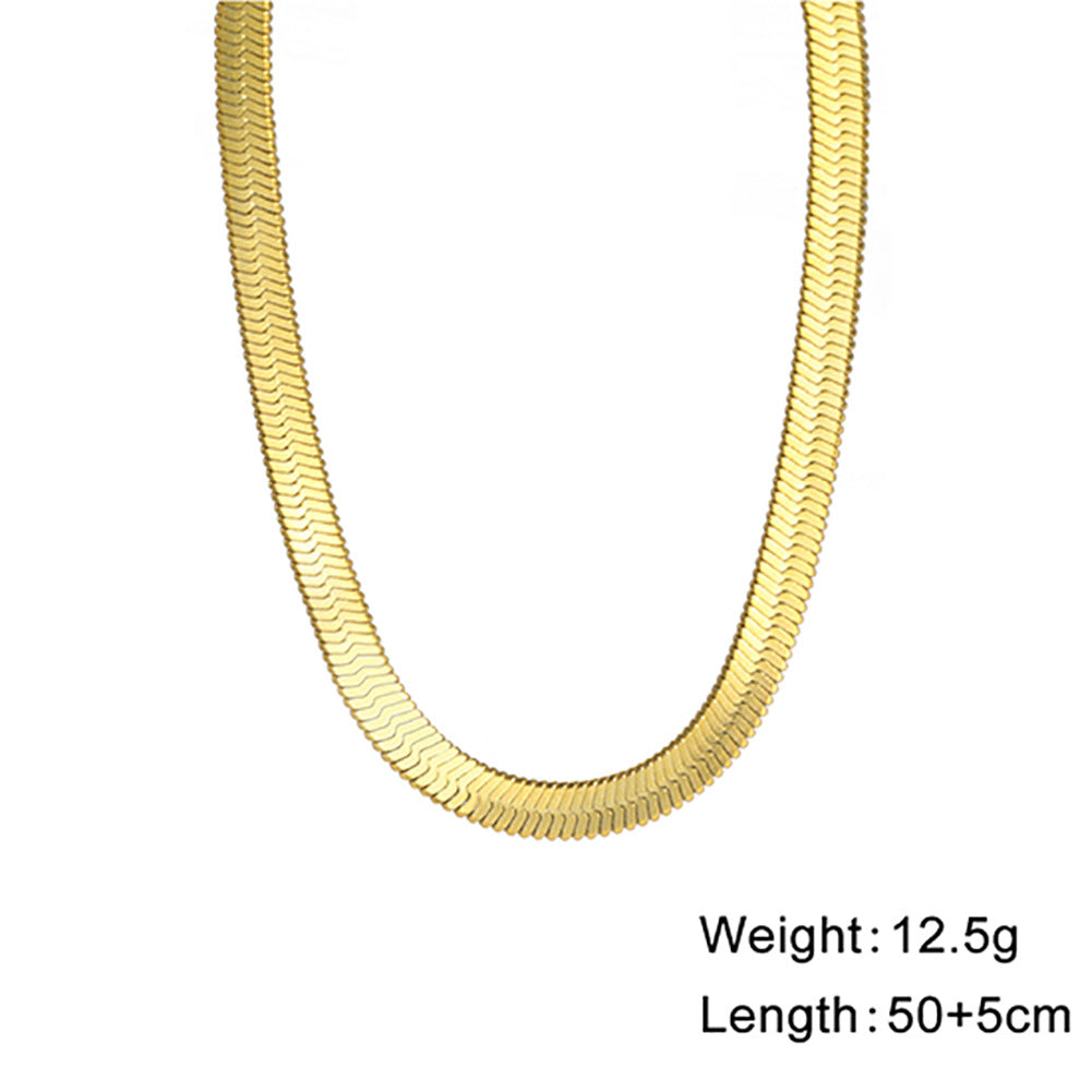 Stainless Steel Snake Bone Chain Necklace
