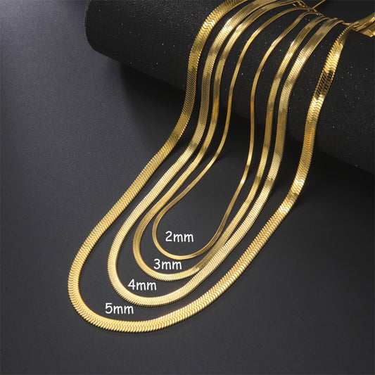 Stainless Steel Snake Bone Chain Necklace