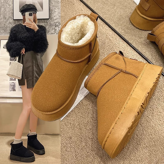 Thick Sole Winter Snow Boots with Plush Lining