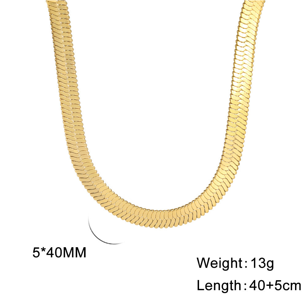 Stainless Steel Snake Bone Chain Necklace