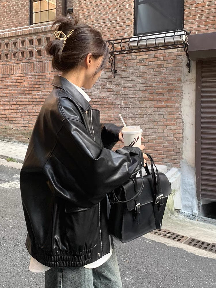 PU Imitation Leather Jacket