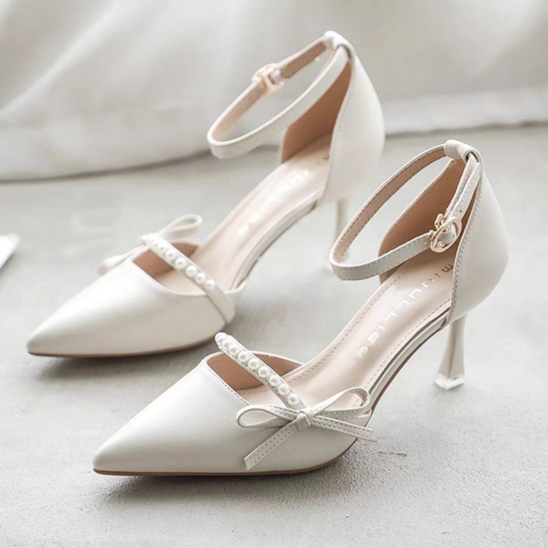 Women wearing thin-soled high heels