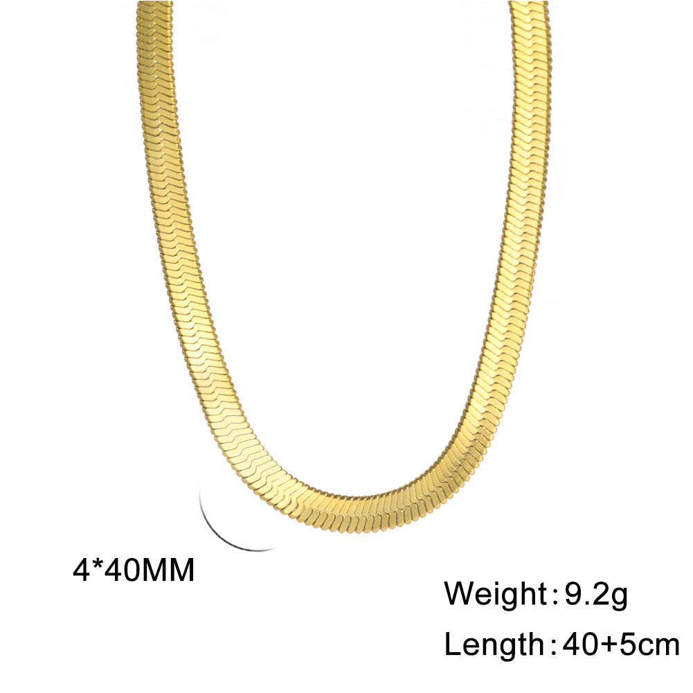 Stainless Steel Snake Bone Chain Necklace