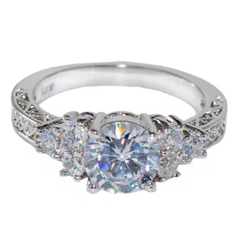 Elegant Eight Hearts Eight Arrows Zircon Ring