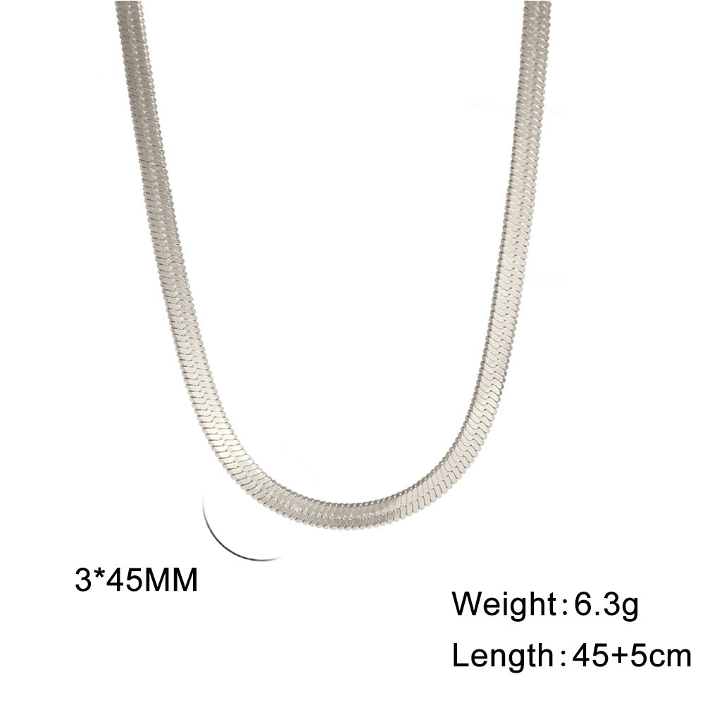 Stainless Steel Snake Bone Chain Necklace