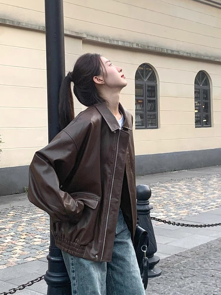 PU Imitation Leather Jacket