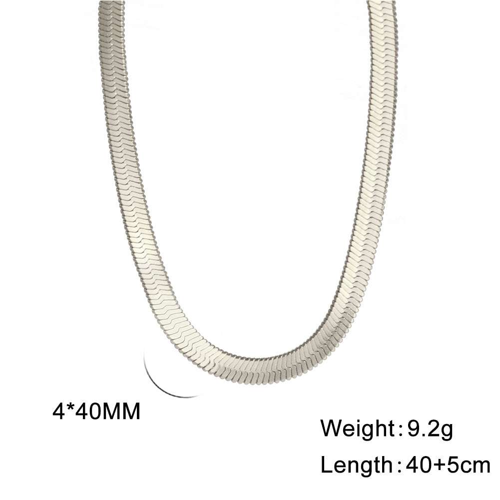 Stainless Steel Snake Bone Chain Necklace