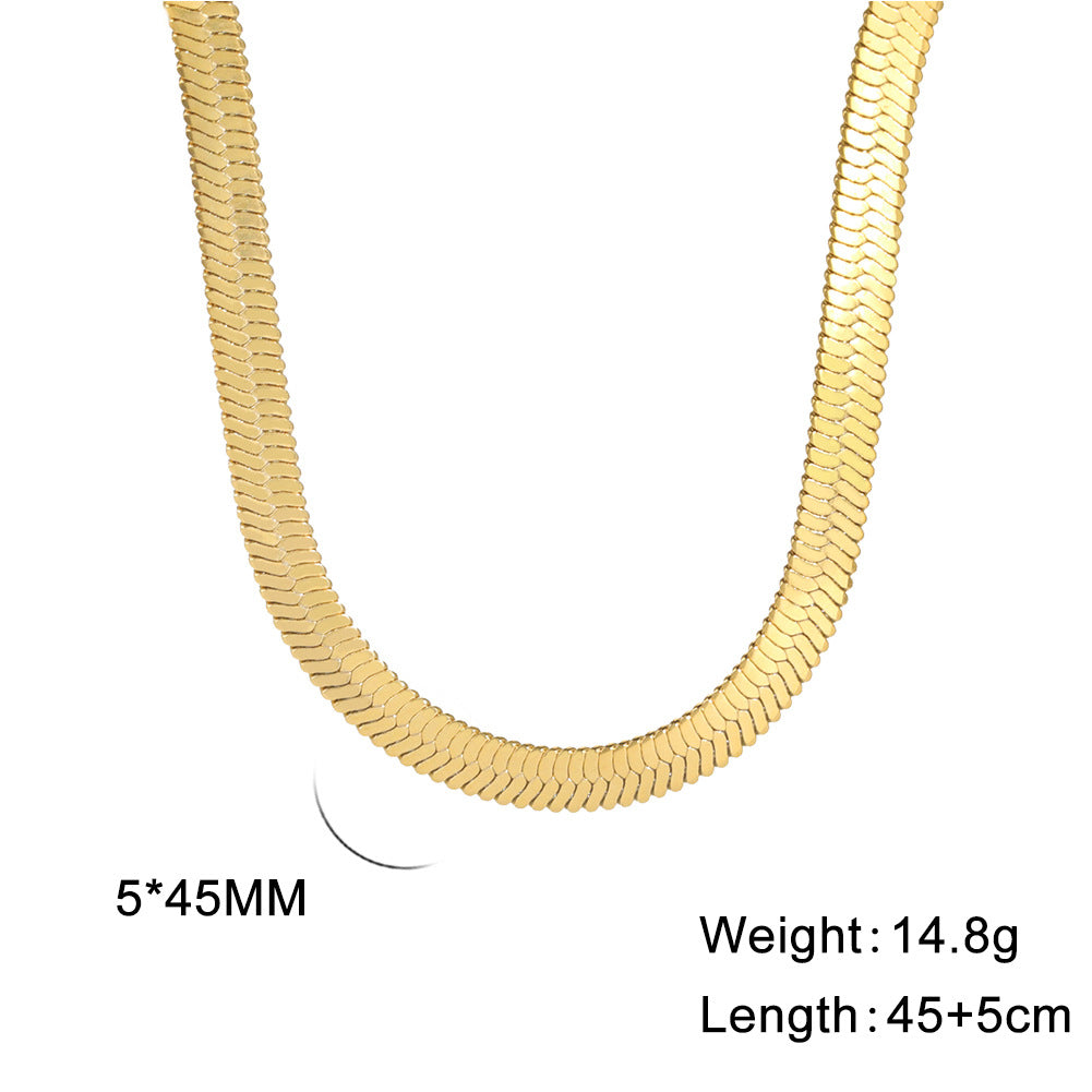 Stainless Steel Snake Bone Chain Necklace