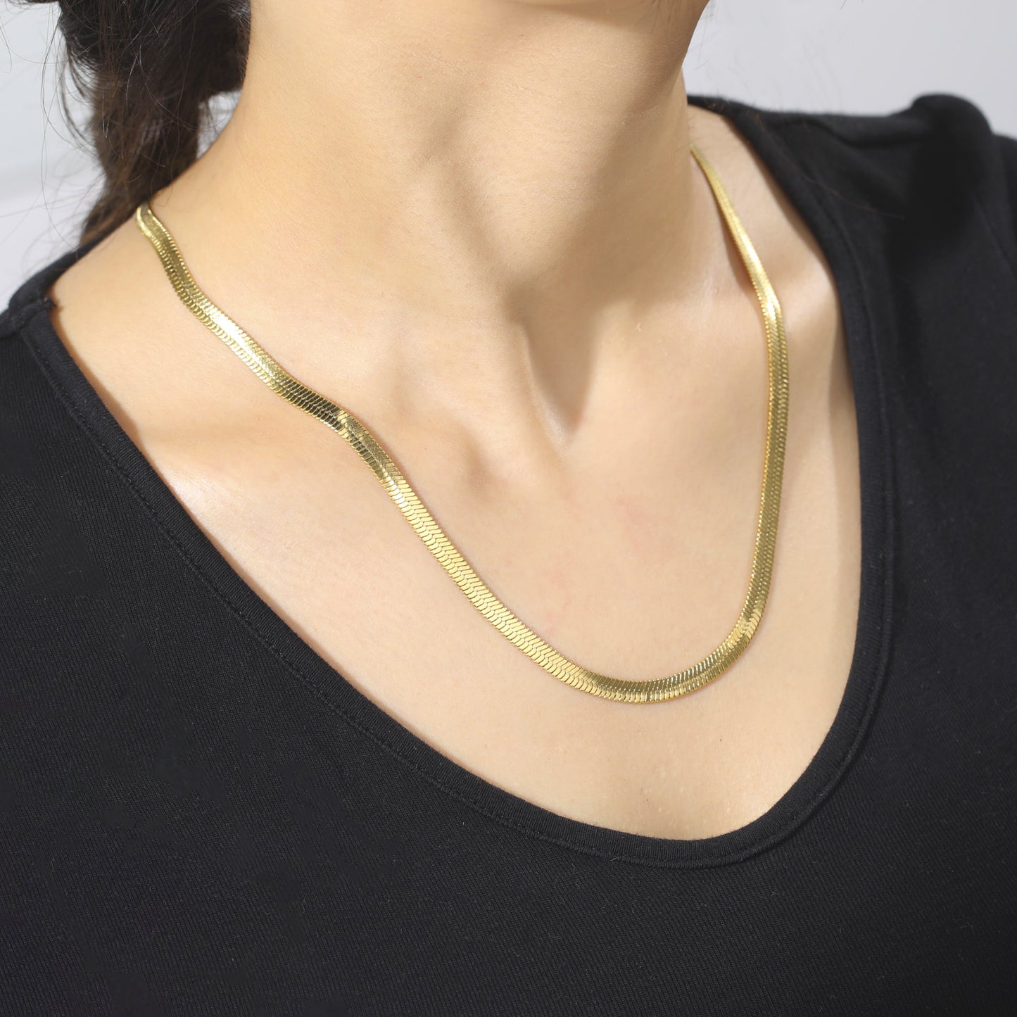 Stainless Steel Snake Bone Chain Necklace