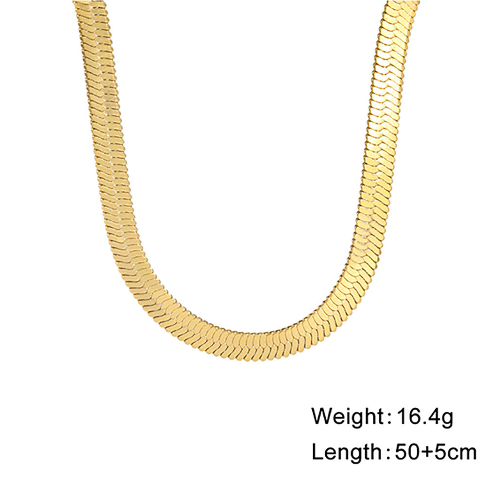 Stainless Steel Snake Bone Chain Necklace