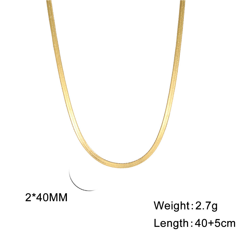 Stainless Steel Snake Bone Chain Necklace