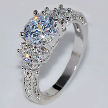Elegant Eight Hearts Eight Arrows Zircon Ring