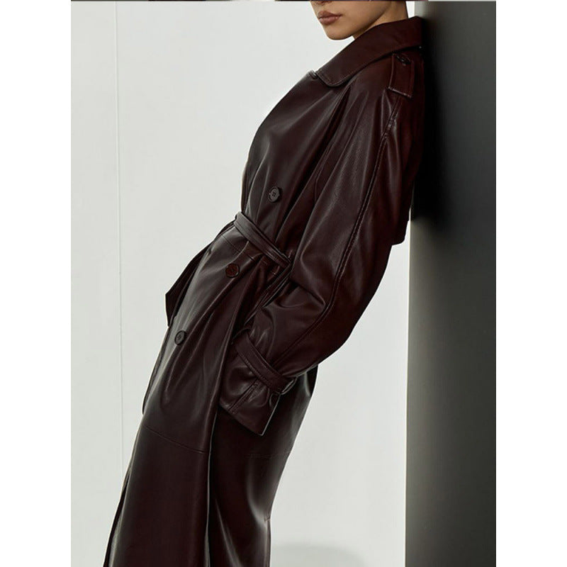 women leather coat