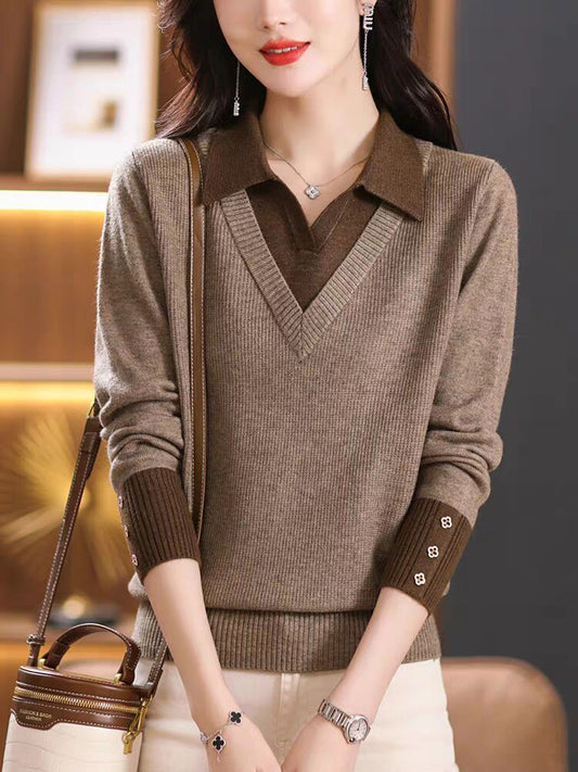 Fake Two-Piece Women's Top