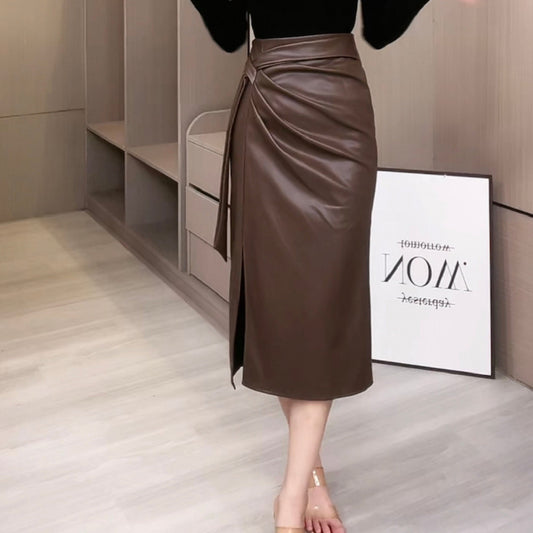 A-Line Leather Skirt