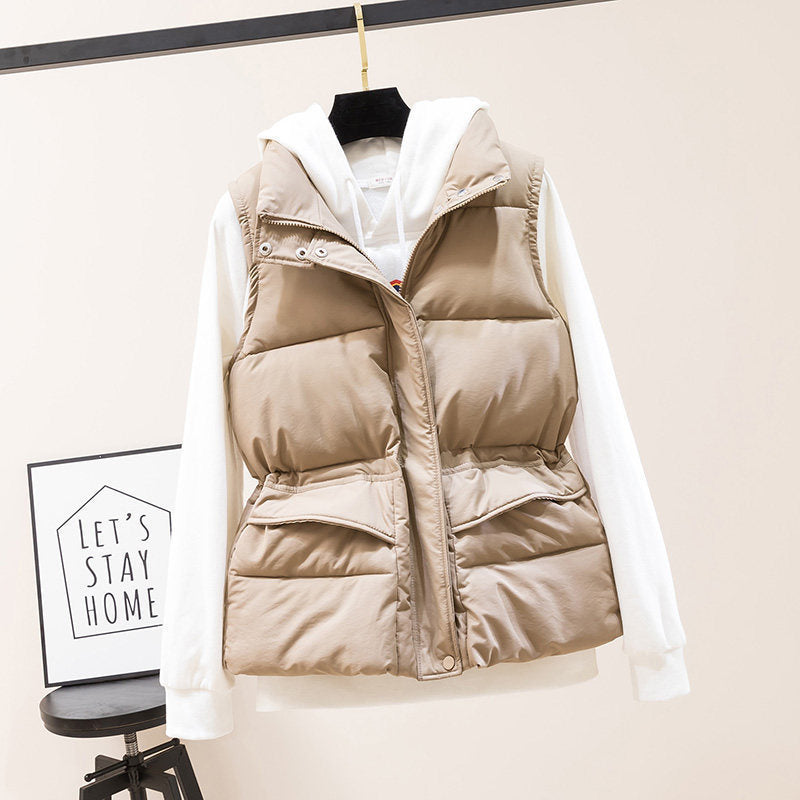 Women's Cotton Padded Vest Sleeveless Casual Jacket