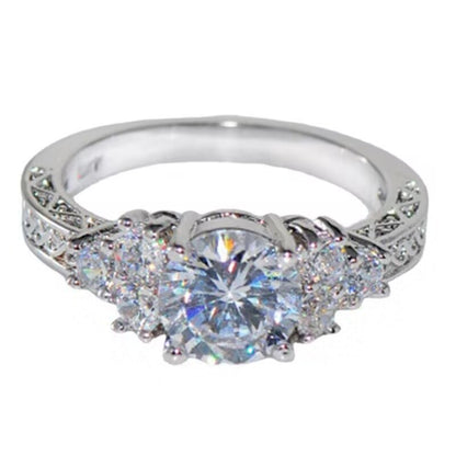 Elegant Eight Hearts Eight Arrows Zircon Ring