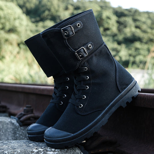 High-top Buckle Martin Boots Men