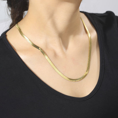 Stainless Steel Snake Bone Chain Necklace