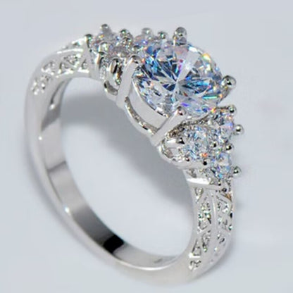Elegant Eight Hearts Eight Arrows Zircon Ring
