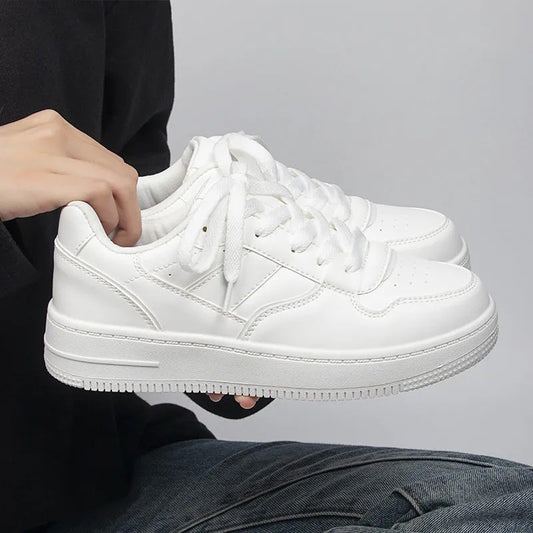 White sneakers with flat sole